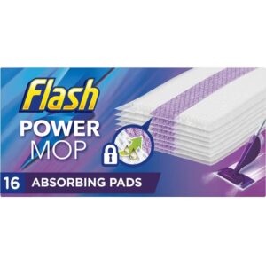 Power Mop Refills with 16 Pads Floor Cleaning Absorbing Lock Home Surface Pad Multi-Surface