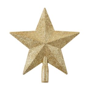 15CM / 6 Inch Gold Star Christmas Tree Topper Glitter Star Tree Decoration Treetop Christmas Decor