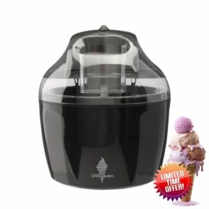 Sensio Home Ice Cream Maker Machine - Gelato Sorbet Frozen Yoghurt Machine Detachable Mixing Paddle - Easy to Operate - Make Delicious Ice Cream in 20 Minutes (Black)