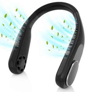 Portable Neck Fan 4000mAh Rechargeable Bladeless Hanging Neck Fan 3 Speeds Adjustment 360°Cooling Wearable Flexible Personal Mini Fan for Men Women Kids Home Office Travel Outdoo