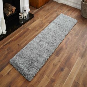 Everest 5 cm Thick Pile Shaggy Modern Area Rugs Small to Large Rugs Floor Living Room Hall Bedroom Rugs Rugs Rug Runners Silver 60 x 230 cm (1ft 11" x 7ft 7") Runne