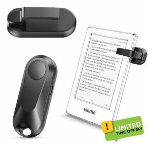 Sycelu K2 RF Remote Control Page Turner for Kindle Paperwhite Accessories Ipad Reading Kobo Surface Comics/Novels iPhone Tablets Android Taking Photos Camera Video Recording Remote (Black)
