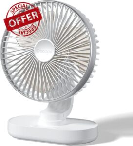 OCOOPA RotateAir Large 6.5'' Auto Oscillating Rechargeable Fan 4000mAh