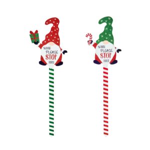 Premier Gonk Santa Please Stop Here Stake Sign 76cm - Set Of 2 - One Of Each Colour Supplied