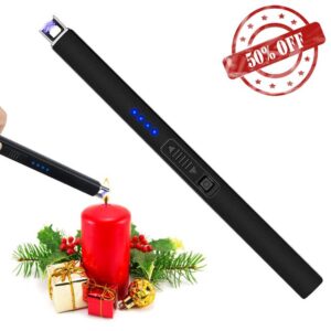 Electric Candle Lighter Rechargeable Lighters - USB Rechargeable Plasma Arc Lighters for Candle (Black)