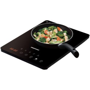 Daewoo SDA1805 2000W Electric Single Induction Hob with Built-In Timer and Adjustable Temperature Settings