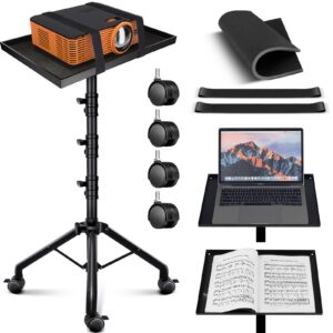 CAHAYA Projector Stand Universal Placement Stand Adjustable Height For Projectors with Wheels