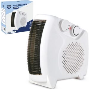 CUQOO Powerful 2KW Fan Heater with 2 Heat settings & Cool Function – Upright Electric Quiet Space Heater for Home with Variable Thermostat | Low Energy Usage |Perfect Electric Room Heate