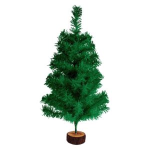 FINGOOO 2ft/60cm Artificial Christmas Tree with Wood Base