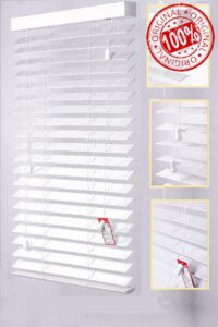 FAUX WOOD VENETIAN BLINDS 50MM SLATS TRIMMABLE EASY FIT OFFICE HOME (180cm Width x 213cm Drop