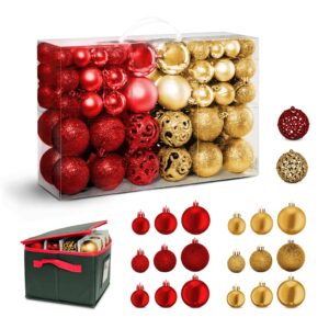 Kraft & Co 100pcs Christmas Baubles with Portable Carry Case