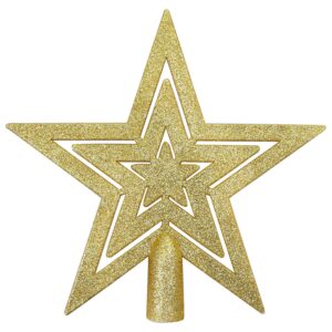 ANECO 20 cm Glitter Star Christmas Tree Topper Decoration Shatterproof Star Treetop for Christmas Tree Orname