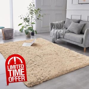 AMEHA Rug Living Room - Modern Beige Area Rugs for Bedroom