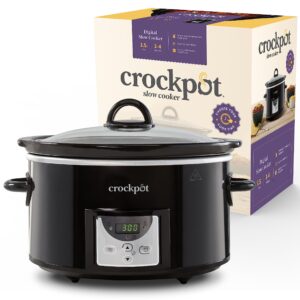 Crockpot Digital Slow Cooker | 3.5 L (3-4 People) | Programmable Countdown Timer | UK 3 Pin Plug | Black [CSC113]