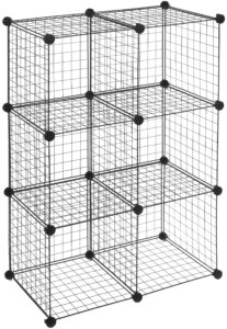Amazon Basics 6 Cube Interlocking Storage Unit with Metal Wire Mesh - 60 Pounds / 27kg Shelf Maximum Weight Capacity