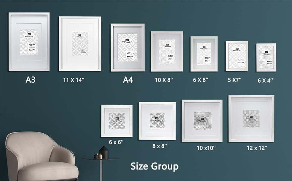 Multi Size Picture Frames, Wooden picture Frame 10 x 10, White picture frame 8x 8 White Sqaure Frame