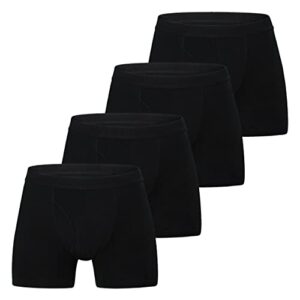 INNERSY Mens Boxers Shorts Multipack Cotton Underpants with Fly Anti Chafing Underwear Trunks Pack of 4