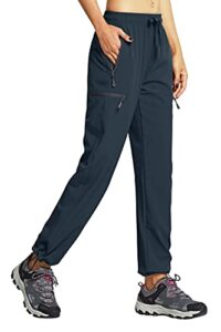 Libin Women's Outdoor Hiking Trousers Waterproof Lightweight Quick Dry Pants Cargo Camping Walking Casual Trousers with Zipper Pockets