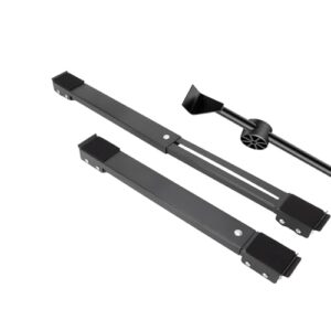 Adjustable washing machine base with brake