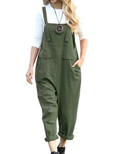 YESNO Women's Dungarees Loose Casual Sleeveless Overall Long Jumpsuit Playsuit Dungarees PV9UK