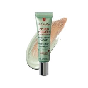 Erborian CC Red Correct with Centella Asiatica - Complexion Perfector and Imperfection-Covering Corrector - Cosmetic Care with Color Correction for Face with SPF 25