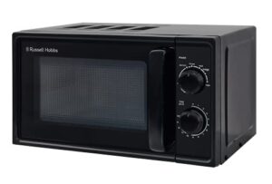Russell Hobbs 17L Small Microwave Black Manual Textures 700W with 5 Power Levels & 30 min Timer