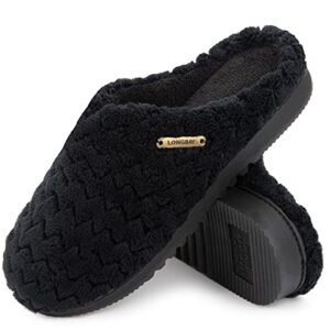 LongBay Women’s Soft Flannel Memory Foam Slippers Slip on House Shoes Indoor Outdoo