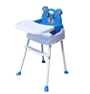 Baby Highchair Adjustable Dining Chair for Kids with Tray Baby Infant High Feeding Seat Back Chair for 1-2 Year Old Baby Capacity 20kg/44 lbs (Blue)