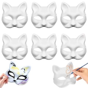 YSVFBM 6PCS DIY Blank Therian Mask with Straps