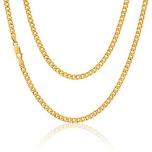 Alexander Castle 24" Solid 9ct Gold Chain Curb Chain Necklace - 2mm - Yellow Gold Necklace for Women & Men - with Jewellery Gift Box