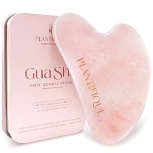 Plantifique Gua Sha Rose Quartz Tool for Face - Gua Sha Stone - Roze Quartz GuaSha - Face Massager for Women & Men for Your Skincare - Anti Aging Massage Tool - Facial Skin Care Products