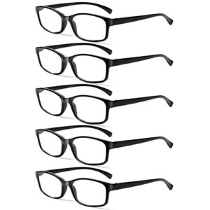 Reading Glasses 5 Pack Fashion Spring Hinge Readers Men & Women Comfortable Glasses for Reading(2.25