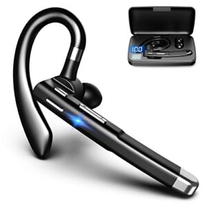 Hsility Bluetooth Headset For Cell Phones 180Hrs Standby Time With LED Charging Case 270 Degrees Rotatable Mic Hands Free Touch Control and Bluetooth 5.1 Versio
