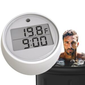 Cold Plunge Thermometer & Timer | Ice Bath Thermometer Timer | Waterproof Ice Bath Thermometer Time | Floating Thermometer For Ice Bath Waterproof IP67 | Cold Plunge Thermometer & Time