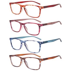 ZONLON 4 Pack Ladies Reading Glasses Blue Light Blocking