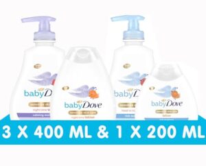 Baby Dove Rich moisture Head to Toe Baby Wash 400ml & lotion200ml + Baby Dove Calming Moisture Head to Toe Baby Wash 400 ml & Lotion 400ml