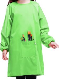 MESU Art Smock for Kids Colorful Painting Smock Children Artist Smock Waterproof Smock Full Coverage Long Sleeve Smock with Pocke