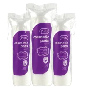 Mupkins | Pretty Pack of 3 Pure Cotton Wool Pads- Organic Cotton Pads for Makeup Cleansing Nail Varnish