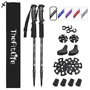 TheFitLife Hiking Walking Trekking Poles - 2 Pack With Antishock And Quick Lock System