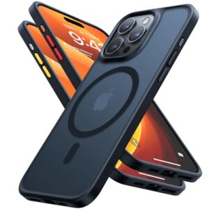 TORRAS for iPhone 15 Pro Max Case with MagSafe [12FT Military Shockproof] [20W Safe & Fast Charging] [Titanium Action Button] Slim Thin Velvety Touch Matte Magnetic Cases iPhone 15 Pro Max Cover Black