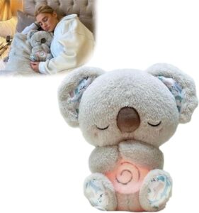Arrily Calming Relief Koala | 9 Inch Breathing Otters Plush Toy | Anxietys Relief Evora Soothing Koala with Music Lights & Rhythmic Breathing Motion | Stuffed Animal Koala Bear for Kids Adults