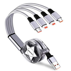 Amuvec Multi 4 in 1 Retractable Charging Cable
