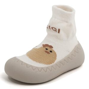 Exemaba Toddler Anti-Slip Sock Shoes Baby First Walking Shoes Infant Slipper for Boys Girls