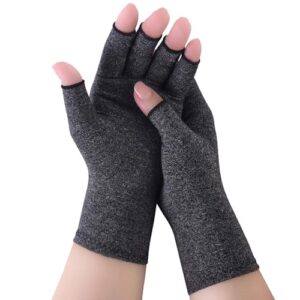 AovYoo 1 Pair Fingerless Arthritis Compression Gloves Raynauds Gloves Rheumatoid Osteoarthritis Wrist Supports -Hand Pain Relief (M