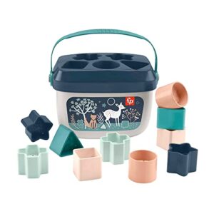Fisher-Price Stacking Toy Baby’s First Blocks Set of 10 Shapes for Sorting Play Ages 6+ Months