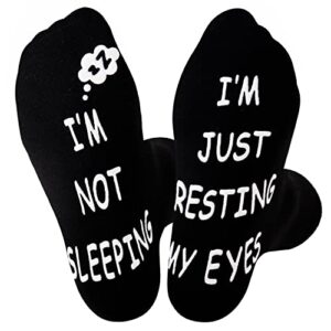Jeasona Black Socks for Men Size 9-11 Non-slip Gifts for Grandad/Dad/Dog Dad/Cat Dad