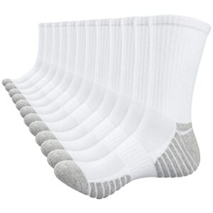 TANSTC Mens Socks Wicking Breathable Cushion Comfortable Casual Crew Socks Outdoor Multipack Performance Hiking Trekking Walking Athletic Socks 6 Pairs