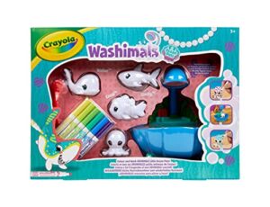 CRAYOLA Washimals Pets - Ocean Lagoon Playset | Colour Your Own Washimal Pets Again and Again | Includes 6 Washable Markers | Ideal for Kids Aged 3+