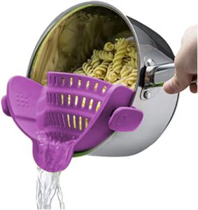 Kitchen Gizmo Snap N Strain Clip-On Strainer - Collapsible Colander for Pasta
