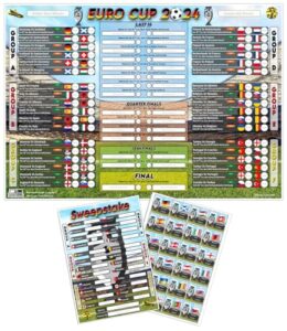 Pick A Lane Euro Cup 2024 Wallchart Poster A2 including the Euro's 24 match schedule and Sweepstake Kit for euro 24